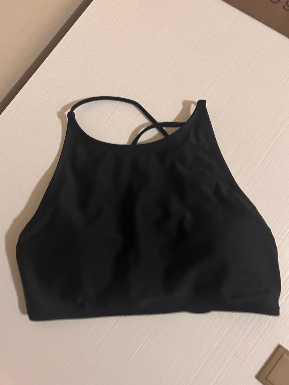 🖤🌊Volcom Black High Neck Strappy Athletic Swim Bikini Top🌊🖤